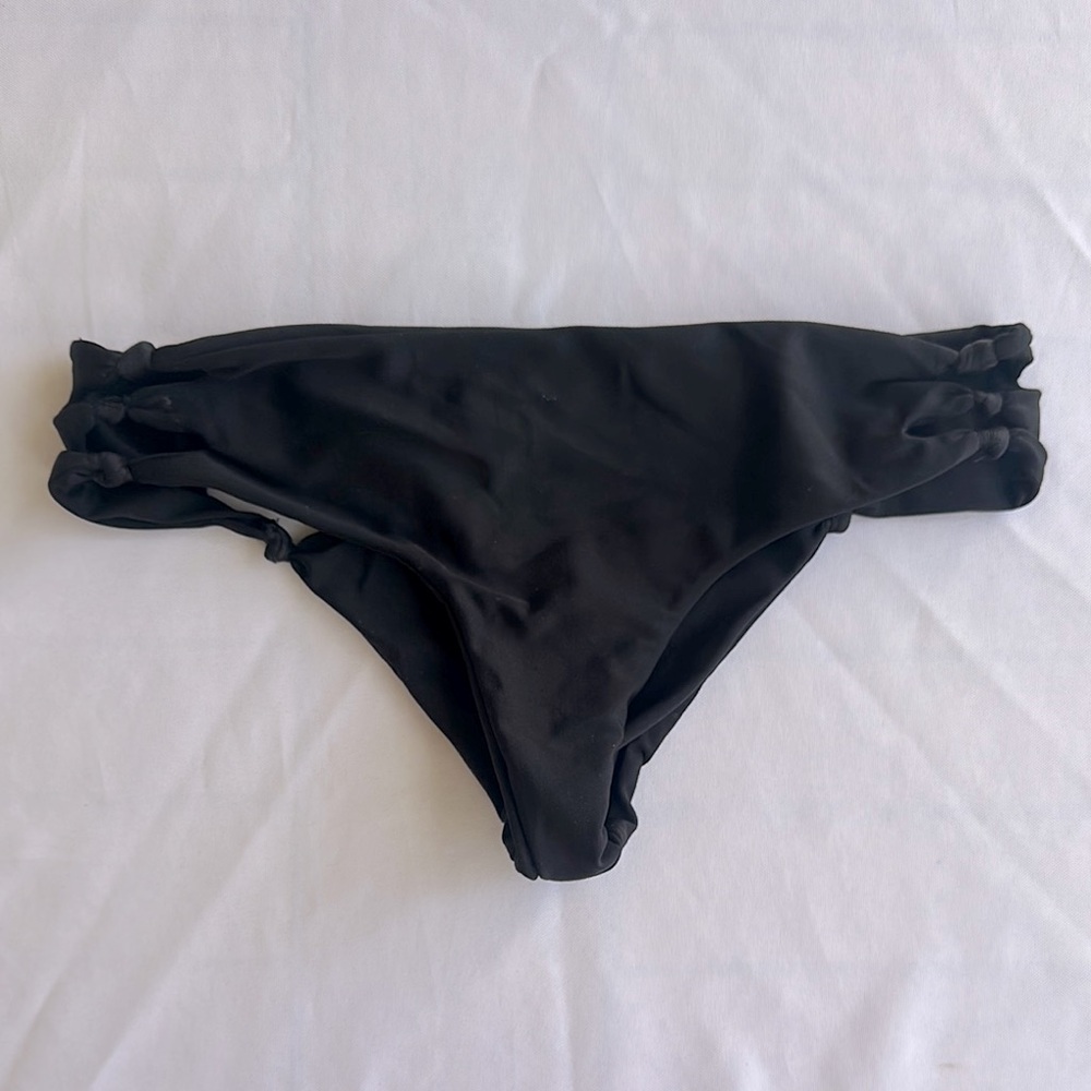Mikoh Black Bikini Bottom with Side Cutout Details - size XS